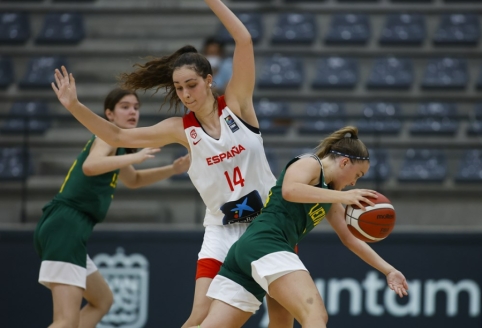 Be gailesčio: Europos &scaron;e&scaron;iolikmečių turnyre ispanės sutalžė lietuves