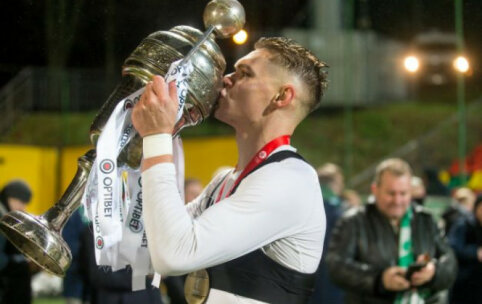 Optibet A lygoje triumfavę žalgiriečiai: &bdquo;Visus metus stengėmės dėl &scaron;io trofėjaus&ldquo;