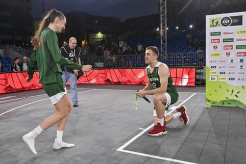 Galiausiai triumfavo meilė: su 3x3 rinktine sidabrą i&scaron;kovojęs M. Užupis pasipir&scaron;o Petrėnaitei