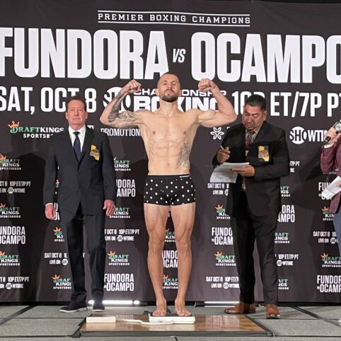 E. Kavaliauskas svėrimosi ceremonijoje buvo sunkesnis už savo didesnį varžovą