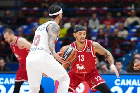 Milano &bdquo;Olimpia&ldquo; prie&scaron; &bdquo;Baskonia&ldquo; i&scaron;kovojo retą pergalę Eurolygoje