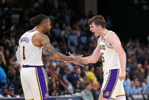 &bdquo;Lakers&ldquo; atkrintamųjų pradžioje įveikė be J. Moranto likusią &bdquo;Grizzlies&ldquo; komandą