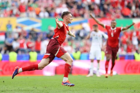 EURO2024: &Scaron;veicarija apsigynė nuo Vengrijos bandymų sugrįžti ir įsira&scaron;ė pirmąją pergalę čempionate