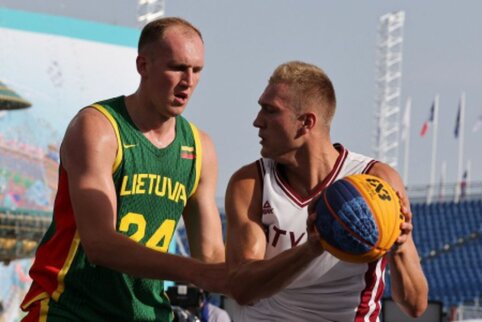 Pirma 3x3 rinktinės pergalė olimpiadoje: Lietuva nesunkiai palaužė Lenkiją