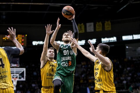 Brazdeikio ir Sirvydžio traukiamas &bdquo;Žalgiris&ldquo; LKL starte susitvarkė su &bdquo;&Scaron;iauliais&ldquo;