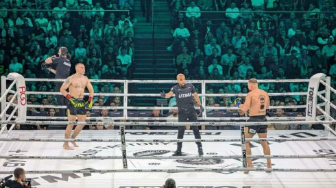 &bdquo;UTMA 12&ldquo;: ne&scaron;varioje kovoje I. Pauliukevičius prie&scaron; A. Kudre&scaron;ovą laimėjo techniniu nokautu