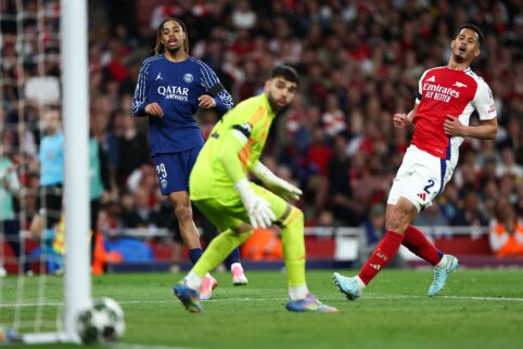 Čempionų lygos pusfinalių starte &ndash; PSG antausis &bdquo;Arsenal&ldquo;