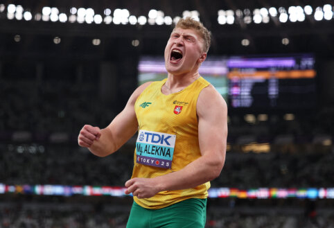 Neįprastose sąlygose M. Alekna i&scaron;kovojo pasaulio čempionato sidabrą, lietuviai &ndash; pirmajame septintuke