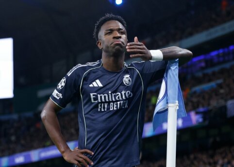 Čempionų lyga: Viniciaus įvarčiai nulėmė &bdquo;Real&ldquo; pergalę prie&scaron; &bdquo;Man City&ldquo;