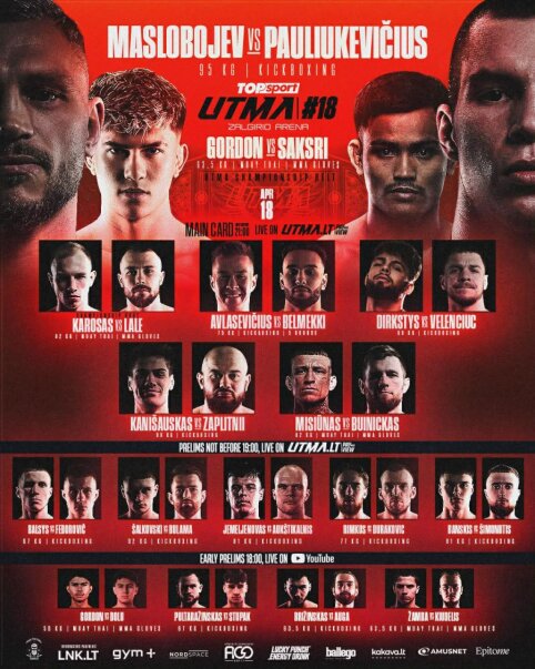 UTMA 18 žada rekordus: paai&scaron;kėjo visos kovos ir pagrindinė vakaro dvikova